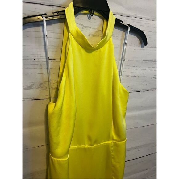 Lulus Perfectly Polished Yellow Halter Midi Dress Size Large - Picture 5 of 8
